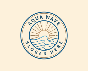 Elegant Ocean Beach Waves logo