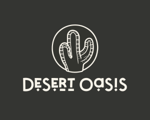 Minimal Cactus Desert logo design