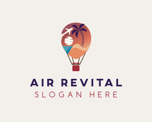 Travel Hot Air Balloon Vacation logo design