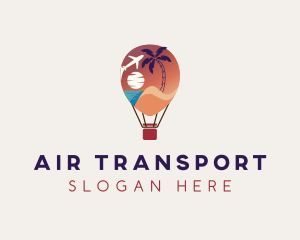 Travel Hot Air Balloon Vacation logo design