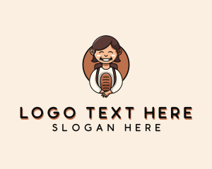 Baguette Bread Woman logo