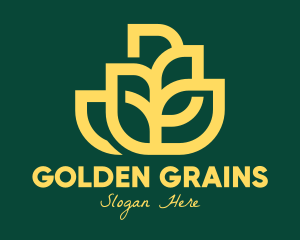 Yellow Wheat Grain logo design