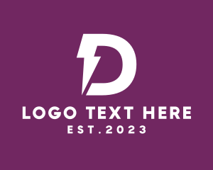 Letter D Lightning logo