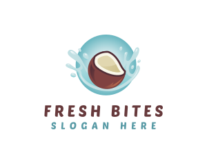 Coconut Fresh Splash logo design