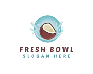 Coconut Fresh Splash logo design