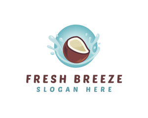 Coconut Fresh Splash logo design