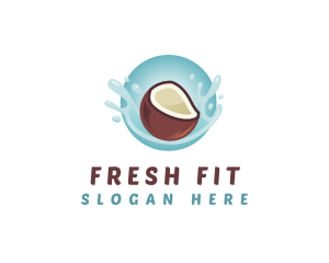 Coconut Fresh Splash logo design