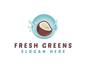 Coconut Fresh Splash logo design