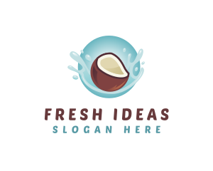 Coconut Fresh Splash logo design