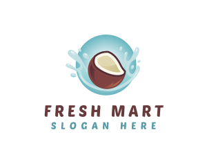 Coconut Fresh Splash logo design