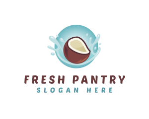 Coconut Fresh Splash logo design