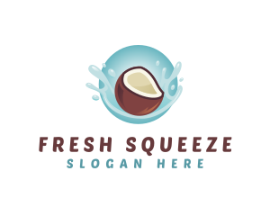 Coconut Fresh Splash logo design