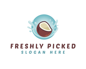 Coconut Fresh Splash logo design