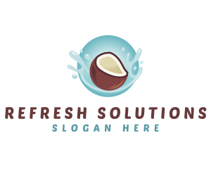 Coconut Fresh Splash logo design