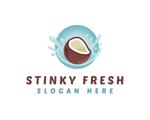 Coconut Fresh Splash logo design