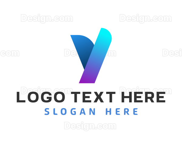 Modern Digital Letter Y Logo