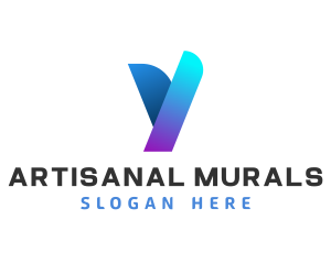 Modern Digital Letter Y logo design