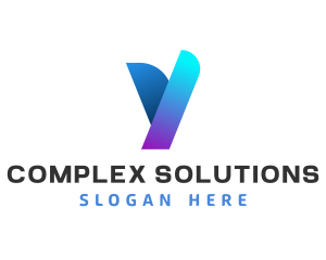 Modern Digital Letter Y logo design