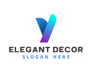 Modern Digital Letter Y logo design