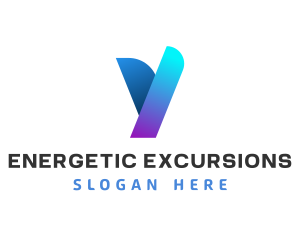 Modern Digital Letter Y logo design