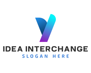 Modern Digital Letter Y logo design