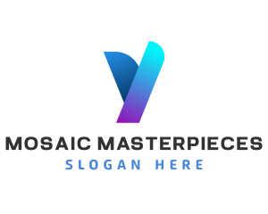 Modern Digital Letter Y logo design