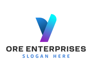 Modern Digital Letter Y logo design