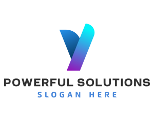 Modern Digital Letter Y logo design