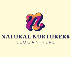 Colorful Letter N  logo design