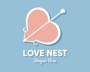 Heart Bow Valentines logo design