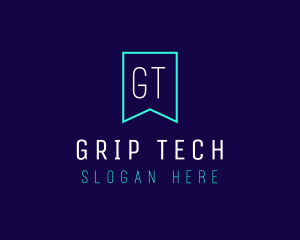 Tech Flag Banner logo design