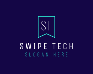 Tech Flag Banner logo design