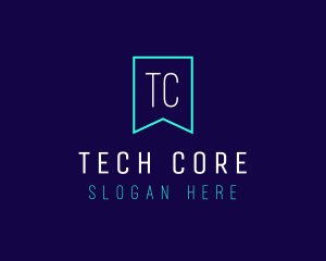 Tech Flag Banner logo design