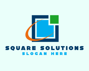 Technology Orbit Square logo design