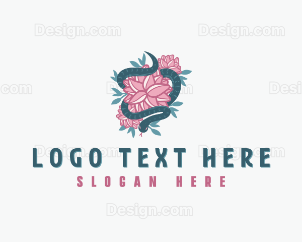 Snake Flower Floral Logo