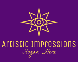 Yellow Mystic Eye Star logo design