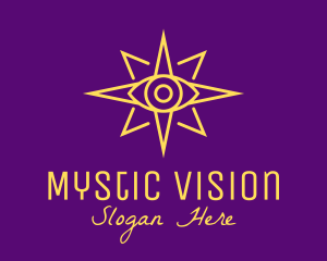 Yellow Mystic Eye Star logo design