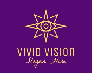 Yellow Mystic Eye Star logo design