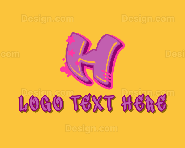 Graffiti Star Letter H Logo