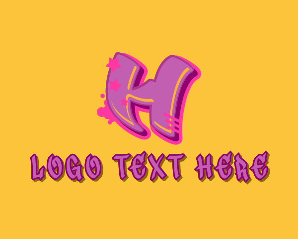 Graffiti Star Letter H logo