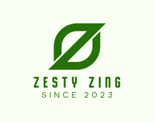 Green Letter Z Leaf logo design