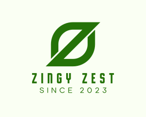 Green Letter Z Leaf logo design