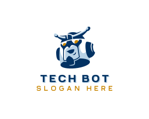 Cyborg Robot Head logo design