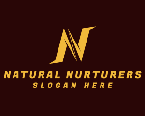 Modern Thunder Lightning Letter N logo design