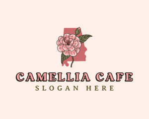 Camellia Flower Alabama logo design