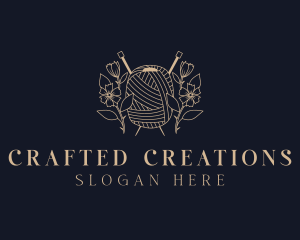 Floral Crochet Handicraft  logo design