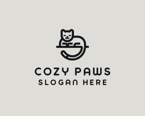 Cute Minimalist Cat logo design