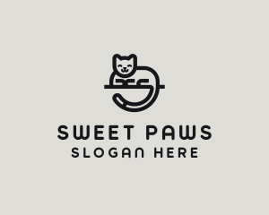 Cute Minimalist Cat logo design