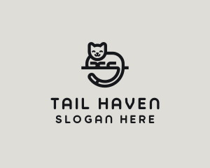 Cute Minimalist Cat logo design