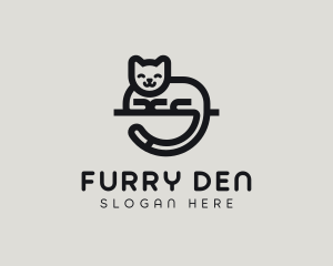 Cute Minimalist Cat logo